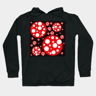 red and white polka dot design Hoodie